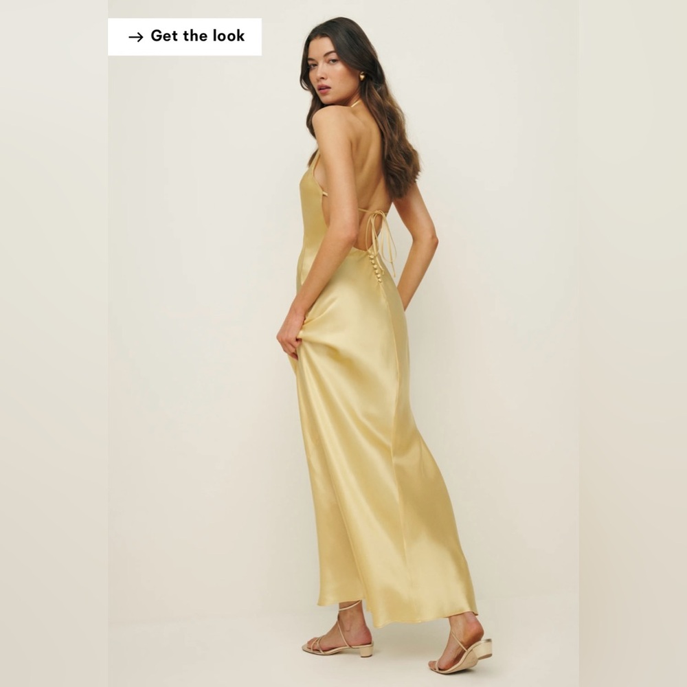 Reformation Jeany Silk Dress, Sunshine, NEW WITH TAGS